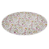 Blumenmuster - rosa, lila, grün schneidebrett (Ecke)