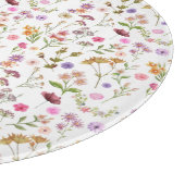 Blumenmuster - rosa, lila, grün schneidebrett (Ecke)