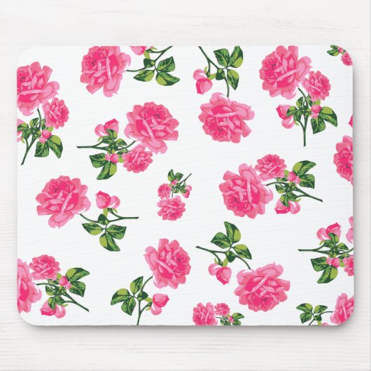 Blumenmuster: Rosa Rosen Mousepad (Vorne)