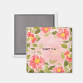Blumenmuster Rosa und Korallenvorlage Magnet (Vorderseite/Rückseite)