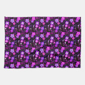 Blumenmuster rosa und lila geschirrtuch (Horizontal)