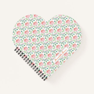 Blumenmuster rosa und orange notizblock