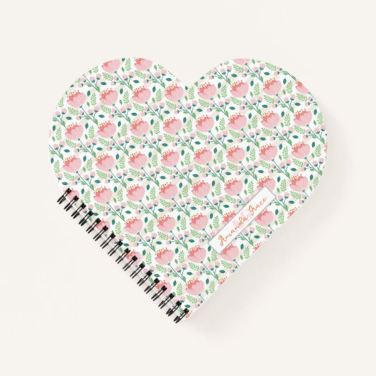 Blumenmuster rosa und orange notizblock (Vorderseite)