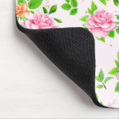 Blumenmuster-Rose-Blume mit Muster für grüne Blätt Mousepad (Ecke)