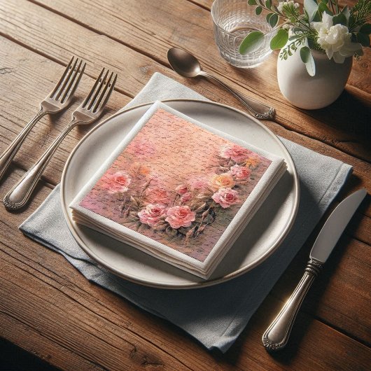 Blumenmuster-Rose Dekoupage Antiquitäten Handschri Serviette