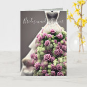 Blumenmuster-Rose Dress Brautparty Card Karte (Gelbe Blume)