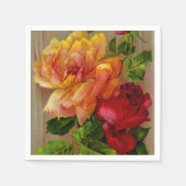 Blumenmuster-Rose Vintage Papierservietten (Vorderseite)