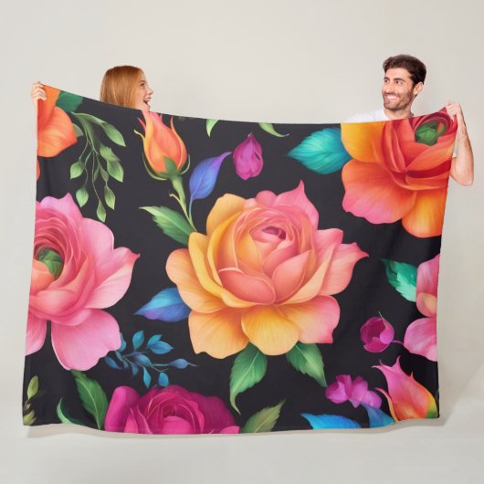 Blumenmuster-Rosen-Fliesblanket Fleecedecke (Beispiel)