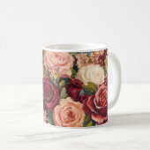 Blumenmuster Rosen Kaffeetasse (VorderseiteRechts)