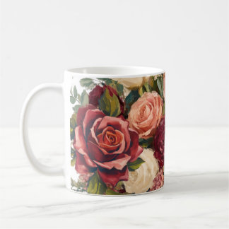 Blumenmuster Rosen Kaffeetasse