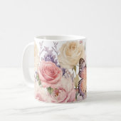 Blumenmuster Rosen Kaffeetasse (Vorderseite Links)