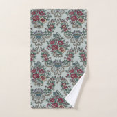 Blumenmuster Rot Gelb Blau Blüten Badhandtuch Set (Handtuch)