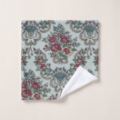 Blumenmuster Rot Gelb Blau Blüten Badhandtuch Set (Waschlappen)