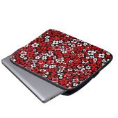 Blumenmuster rot und weiß laptopschutzhülle (Vorne Knopf)