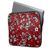 Blumenmuster rot und weiß laptopschutzhülle (Vorderseite Links)