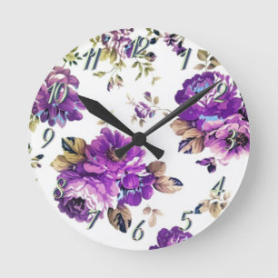 Blumenmuster Runde Wanduhr