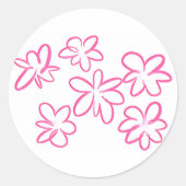 Blumenmuster Runder Aufkleber (Vorderseite)