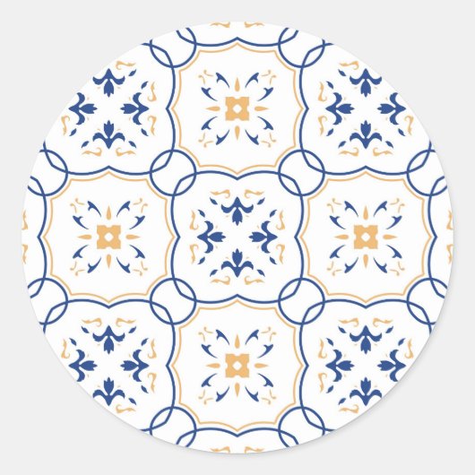 Blumenmuster Runder Aufkleber (Vorderseite)