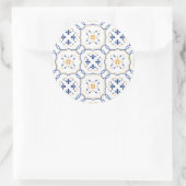 Blumenmuster Runder Aufkleber (Tasche)