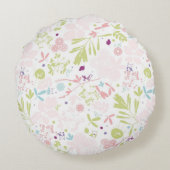 Blumenmuster Rundes Kissen (Rückseite)