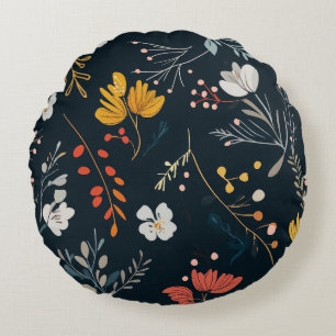 Blumenmuster Rundes Kissen