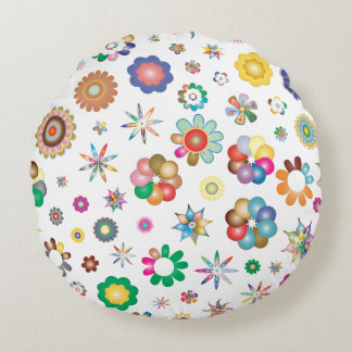 Blumenmuster Rundes Kissen