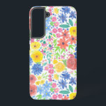 Blumenmuster Samsung Galaxy Hülle<br><div class="desc">Verschiedene Blume in Aquarellfarben</div>