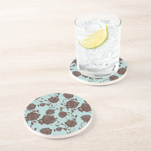 Blumenmuster Sandstein Untersetzer (Seite)