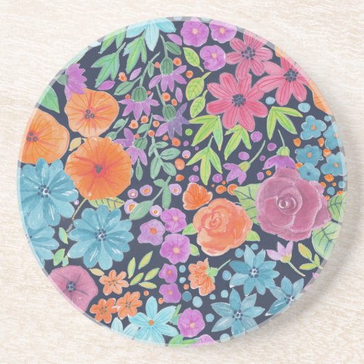 Blumenmuster Sandstein Untersetzer (Vorne)