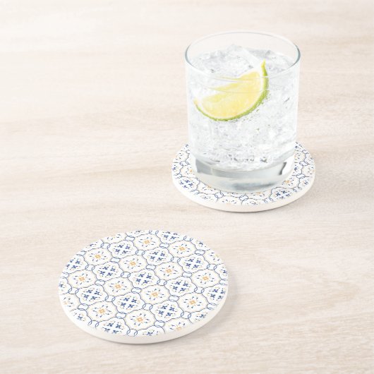 Blumenmuster Sandstein Untersetzer (Seite)