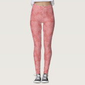 Blumenmuster | Sanfte rosa Rose Leggings (Vorderseite)
