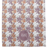 Blumenmuster Sapphic Lesbenflagge Monogramm Duschvorhang (Vorderseite)