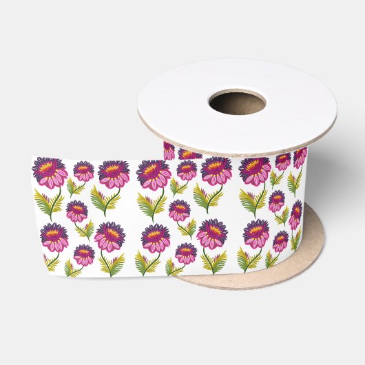 Blumenmuster Satinband (Spule)