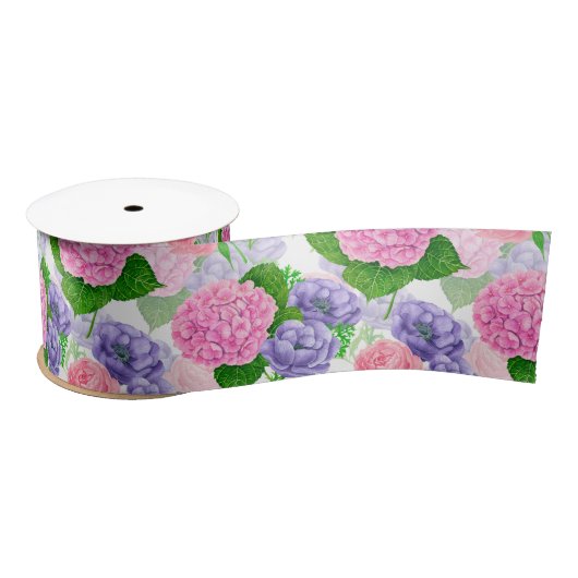 Blumenmuster Satinband (Spule)