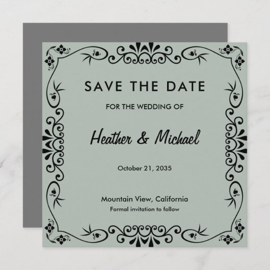 Blumenmuster Save the Date Hochzeit (Vorne/Hinten)
