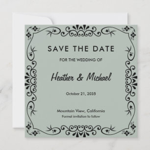 Blumenmuster Save the Date Hochzeit