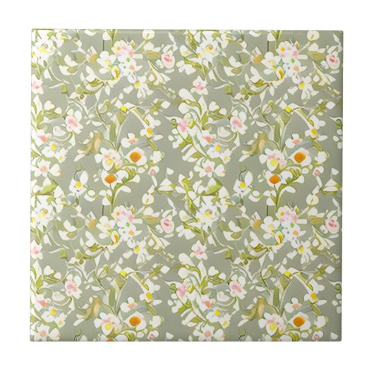 Blumenmuster Schlüsselblumen Fliese (Vorderseite)