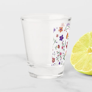 Blumenmuster- Schnapsglas