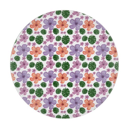 Blumenmuster  schneidebrett (Vorderseite)