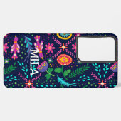 Blumenmuster schönes Design Samsung Galaxy Hülle (Linke Seite)