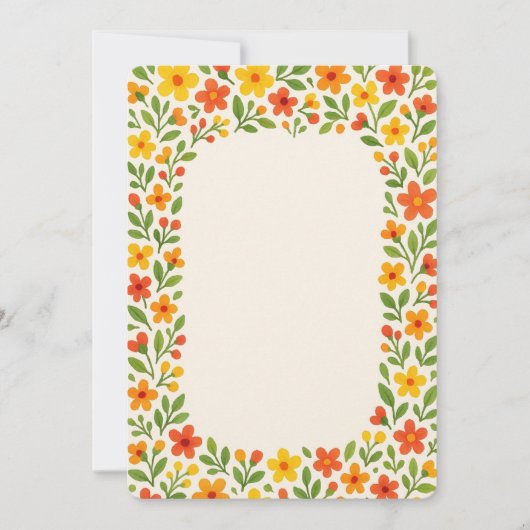 Blumenmuster Schreibwaren Einladung (Vorderseite)