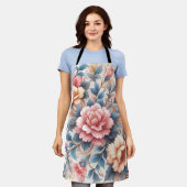 Blumenmuster Schürze (Getragen)