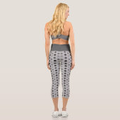 Blumenmuster Schwarz Capri Leggings (Rückseite)