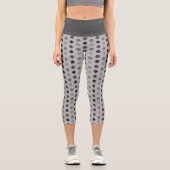 Blumenmuster Schwarz Capri Leggings (Vorderseite)