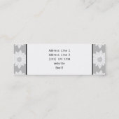 Blumenmuster, Schwarz-Weiß-Monogramm. Mini Visitenkarte (Rückseite)