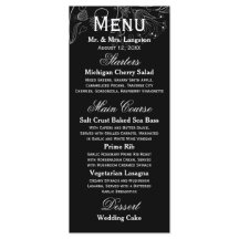 Blumenmuster Schwarz/Weiß Tulip - Empfang Menü