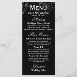 Blumenmuster Schwarz/Weiß Tulip - Empfang Menü Menükarte