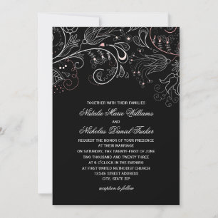 Blumenmuster Schwarze Tulpe - Hochzeitseinladung Einladung