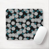 Blumenmuster schwarzer blauer Blumen Kirschblütes Mousepad (Mit Mouse)