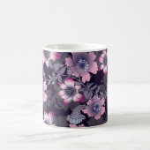 Blumenmuster Schwarzer Hintergrund Botanische Pfla Kaffeetasse (Mittel)